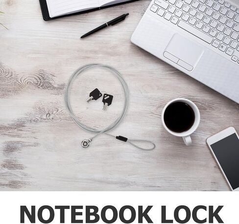 Laptop Locking Cable with Key, 6.6ft Zinc Alloy Security Lock in Saudi Arabia