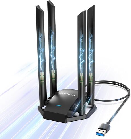 NEWFAST AC1300 USB WiFi محول للكمبيوتر المكتبي، محول الشبكة اللاسلكية in Kuwait