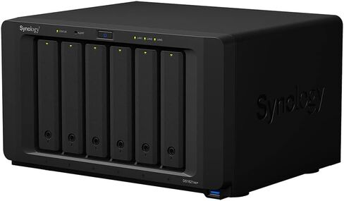 Synology DiskStation DS1621+ NAS Server with Ryzen 2.2GHz CPU, 32GB Memory, 96TB HDD Storage, 1TB M.2 NVMe SSD, 4 x 1GbE LAN Ports, DSM Operating System in Saudi Arabia