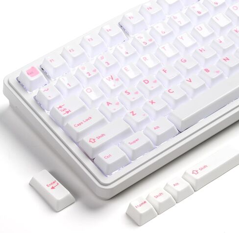 XVX Real Ceramic Keycaps Set, 120 Keys Black Side Printed Shine Through Keycaps, Cherry Profile Ceramic Key Caps for MX Switches, Full Keycap Set for 60% 65% 75% TKL Full Size Gaming Keyboards-Black in Kuwait