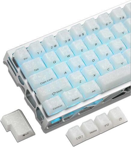 XVX Black Shine من خلال أغطية مفاتيح لوحة المفاتيح، مجموعة أغطية مفاتيح ذات شكل كرزي من نسيج الكربون، توافق أغطية المفاتيح الجانبية المطبوعة مع لوحة المفاتيح الميكانيكية ANSI Layout MX Switches in Kuwait