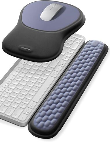 meatanty Keyboard and Mouse Wrist Rest Set, Ergonomic Wrist Pad Support, Computer Hand Palm Rest Combo, Memory Foam Typing Desk Accessory Carpal Tunnel Cushion, Laptop Office Home School-Blue & Black in Saudi Arabia