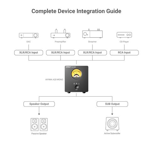 AIYIMA A20 Mono Hi-End Balanced Class D Power Amplifier TPA3255 300W & XLR in Saudi Arabia