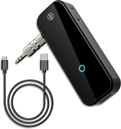 Aux Bluetooth Adapter Portable 3.5mm Blue-tooth Aux Adapter for Car 2 in 1 Wireless Bluetooth Receiver Transmitter for Car/TV Audio/Speakers/Headphones/Stereo System,Hands-Free Call 33FT Working Range in Saudi Arabia