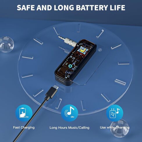 Aux Bluetooth Adapter Portable 3.5mm Blue-tooth Aux Adapter for Car 2 in 1 Wireless Bluetooth Receiver Transmitter for Car/TV Audio/Speakers/Headphones/Stereo System,Hands-Free Call 33FT Working Range in Saudi Arabia
