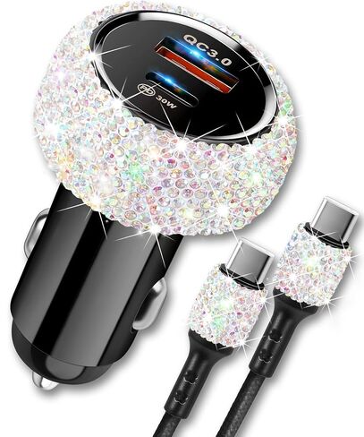 Bling Car Charger,Type C Charger Fast Charging,Cigarette Lighter Adapter in Saudi Arabia