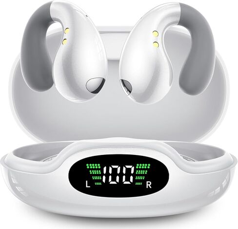 سماعات أذن Boytond Ultra Open Ear - سماعات أذن بمشبك مريح، تصميم سماعات رأس لاسلكية للاستماع لفترة طويلة، شحن سريع للجري والرياضة والسفر، أسود كربوني in Kuwait
