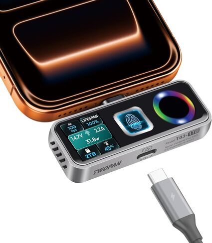 TWOPAN 1TB Magsafe Pro SSD, Fingerprint, Cooling Fan, 40W PD, 1050MB/s Read in Saudi Arabia