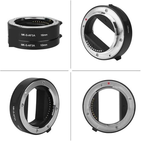 MK-S-AF3A Metal Auto Focus Macro Extension Tube 10mm 16mm for Sony Mirrorless a6300 a6000 a7 a7SII NEX E-Mount Camera Durable in Kuwait