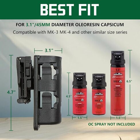 Open-Top Polymer Pepper Spray Holster for MK2-MK4 & Duty Belt in Kuwait