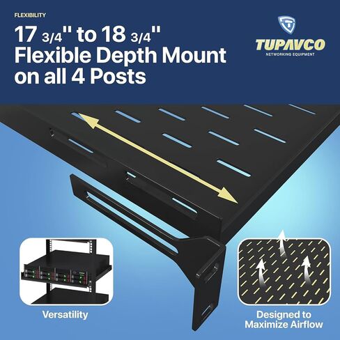 1U Server Rack Shelf (3 Pack) - 4 Post Mount Tray (450mm Depth) - TP1733 in Kuwait