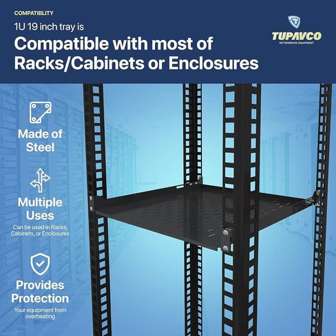 1U Server Rack Shelf (3 Pack) - 4 Post Mount Tray (450mm Depth) - TP1733 in Kuwait