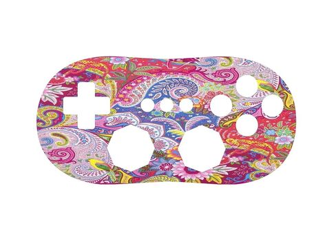 Pink Yellow Red Blue Funky Design Vinyl Decal Sticker Skin by Debbie's Designs for Wii Classic Controller in Saudi Arabia
