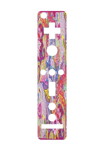 Pink Yellow Red Blue Funky Design Vinyl Decal Sticker Skin by Debbie's Designs for Wiimote Wii Controller in Saudi Arabia