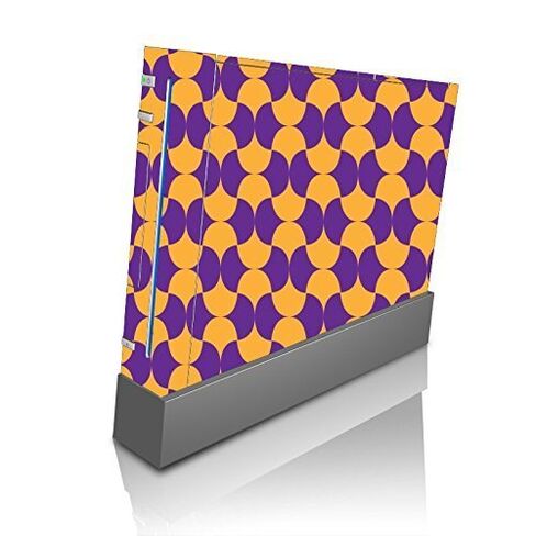 Purple and Orange Geometric Design Vinyl Decal Sticker Skin by Debbie's Designs for Wii Console in Saudi Arabia