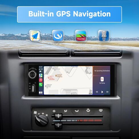 6.36 inch Single Din Car Stereo with CarPlay&Android Auto HD IPS Touchscreen Radio with Bluetooth 5.0, 720P BackupCamera with 6M Cable, Support USB Type-C Charging/USB/Microphone/FM/EQ/GPS/SWC in Kuwait