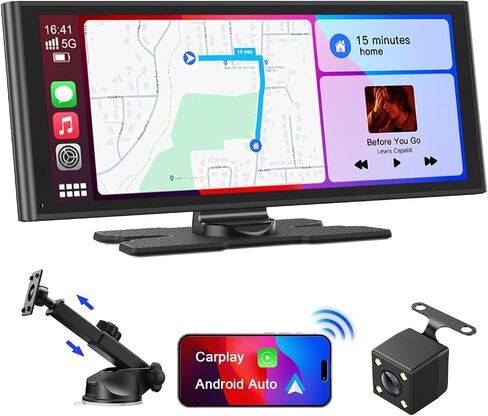 Avylet 9.26" Portable Carplay Screen for Car with Wireless Apple Car Play & Android Auto Touch Screen, OTA Upgrade, Backup Camera, Voice Control, GPS Navigation, Mirror Link, Bluetooth 5.0, FM, AUX in Kuwait