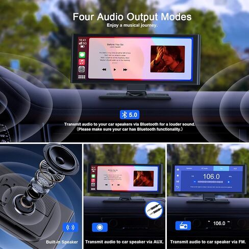 Avylet 9.26" Portable Carplay Screen for Car with Wireless Apple Car Play & Android Auto Touch Screen, OTA Upgrade, Backup Camera, Voice Control, GPS Navigation, Mirror Link, Bluetooth 5.0, FM, AUX in Kuwait