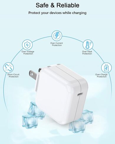 Mac Book Air Charger - 30W USB C Charger Block PD 3.0 Fast Charging Power Adapter Plug for MacBook Pro/Air,ipad Pro/Air/mini, iPhone 17 16 15 14 13 12 /Pro/Pro Max/Plus/Mini/SE/XR and All USB C Device in Saudi Arabia