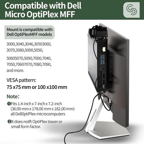 قطعتان من حامل الكمبيوتر الصغير المتوافق مع حافظة Dell Micro Form Factor، VESA، أسفل المكتب وجدار التثبيت يناسب MFF 3040 3050 3060 5060 5070 7010 7020 7040 7050 7060 7070 7080 7090 9020 pro micro in Kuwait