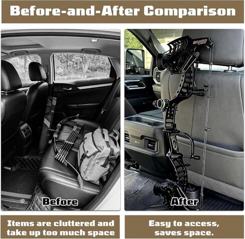 2PCS Bow Hanger for Truck Headrest Archery Bow Holder Vehicle Storage Set in Saudi Arabia