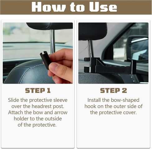 2PCS Bow Hanger for Truck Headrest Archery Bow Holder Vehicle Storage Set in Saudi Arabia
