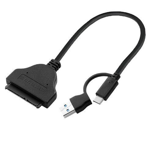 FANBLACK 2-in-1 SATA to USB Cable 0.75ft, USB-C/USB-A 3.0 to SATA III Hard Driver Adapter Compatible for 2.5 inch HDD and SSD External Converter(23cm) in Saudi Arabia