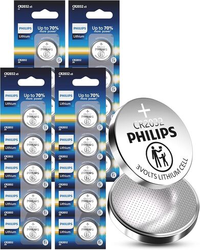 PHILIPS CR2032 3V Lithium Cell Battery 50 Pack, 10 Year Shelf Life in Saudi Arabia