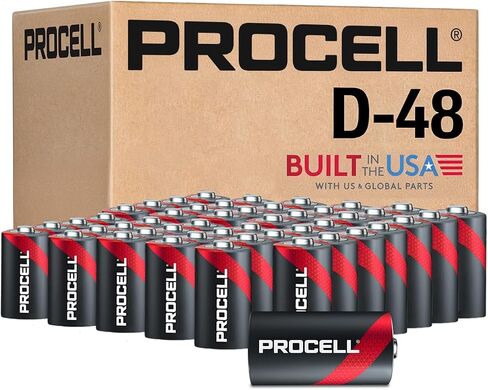 PROCELL D Cell Alkaline Batteries, 1.5V, 48 Pack for Professional Devices in Kuwait