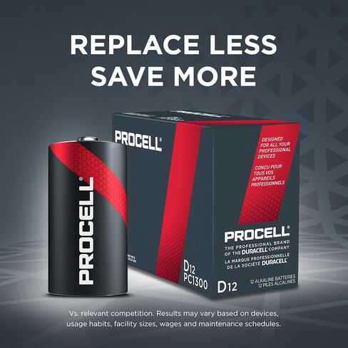PROCELL D Cell Alkaline Batteries, 1.5V, 48 Pack for Professional Devices in Kuwait