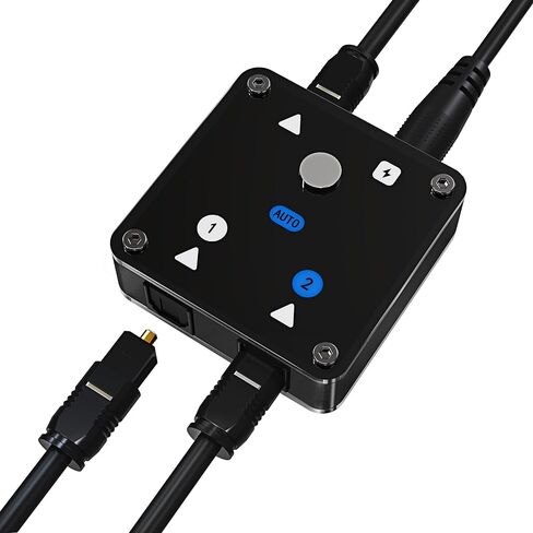 2 in 1 Out Optical Audio Switcher with Auto-Switching, Toslink 2x1 in Saudi Arabia