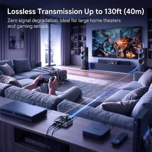 2 in 1 Out Optical Audio Switcher with Auto-Switching, Toslink 2x1 in Saudi Arabia