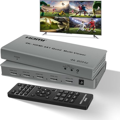 4K@60Hz HDMI Multiviewer 4 in 1 Out with Remote, 8 Viewing Modes, PIP in Kuwait