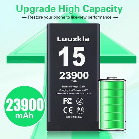 23900mAh Battery Compatible with iPhone 15, (New Upgrade) Super Capacity Battery Compatible with iPhone 15, with Full Tool Kits-0 Cycle High Capacity-24 Months Service in Kuwait