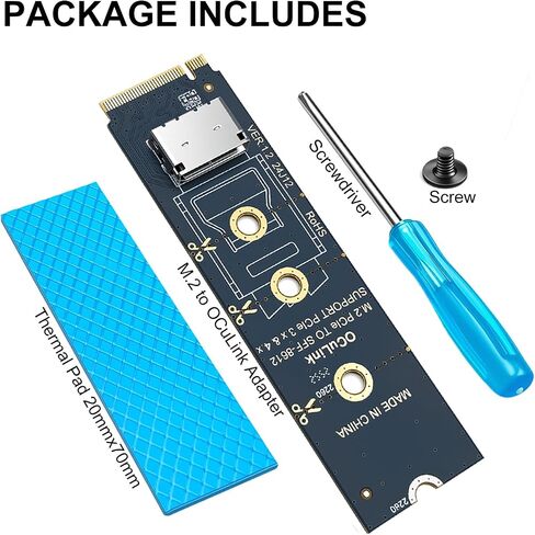 M.2 NVMe to OCuLink Adapter: TENSSO PCIe 4.0 x4 64Gbps to SFF-8612 Card in Saudi Arabia
