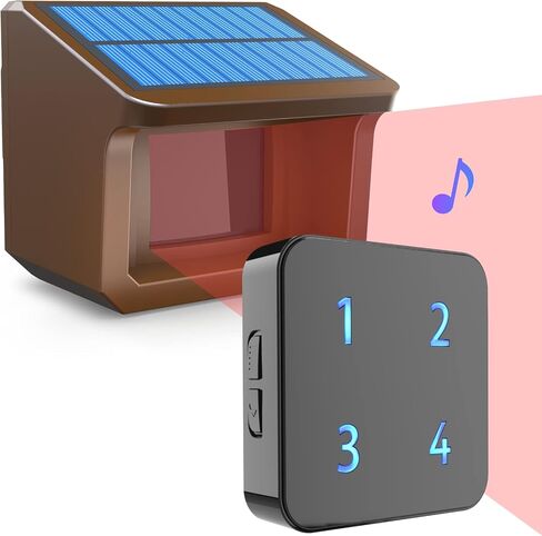 Solar Driveway Alarm System- 1/2Mile Driveway Alarm-1 Receiver + 1 Sensor in Kuwait