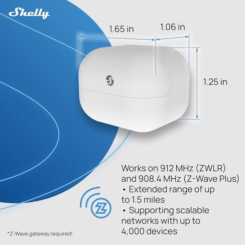 Shelly Wave Motion US LR، Z-Wave مستشعر الحركة طويل المدى ومستشعر Lux، متوافق مع Alexa، Google Home، SmartThings، المساعد المنزلي، كشف الحركة، المراقبة عن بعد in Kuwait