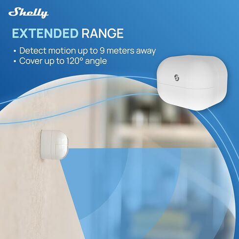 Shelly Wave Motion US LR، Z-Wave مستشعر الحركة طويل المدى ومستشعر Lux، متوافق مع Alexa، Google Home، SmartThings، المساعد المنزلي، كشف الحركة، المراقبة عن بعد in Kuwait