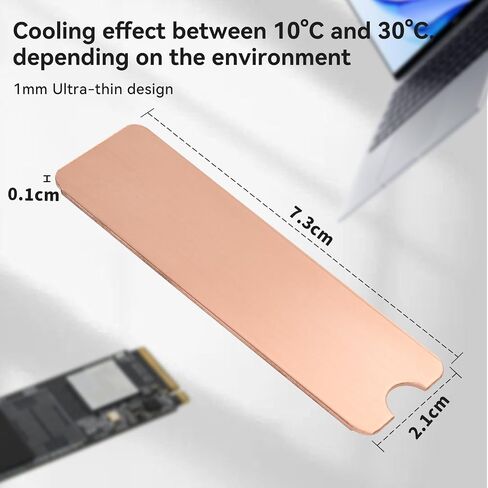 ELUTENG M.2 SSD Heatsink Copper 2Set Silicone Pad 2280 Hard Drive Colling Fin with NVMe SSD Thermal Pad NVMe Disk Heat Speader with White Rubber Straps for PC / PS5 / M.2 PCIE/NVMe/M.2 SATA SSD in Kuwait