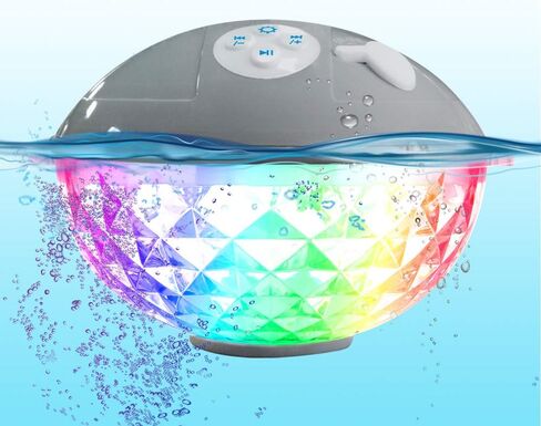 Floating Pool Speakers with Colorful Lights, IP68 Waterproof Bluetooth Speaker for Pool, Crystal Clear Sound Hot Tub Speaker for Pool, Spa and Outdoor in Saudi Arabia
