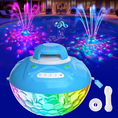 Bluetooth Pool Speaker w/Colorful Pool Fountain Light, 3 in 1 Floating Pool Speaker Loud Sound, IP68 Waterproof Floating Hot Tub Speakers, Bluetooth 5.4, 24H Playtime Pool Wireless Speakers in Saudi Arabia