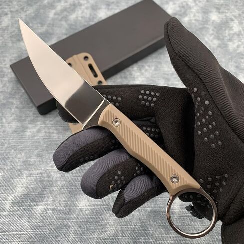 7.8" Outdoor Fixed Blade Knife, Full Tang 8Cr13Mov Blade, Non-Slip Handle with Grip Ring, Kydex Sheath and Clip, Compact EDC Camping Cutting Tools Men's Gift in Saudi Arabia