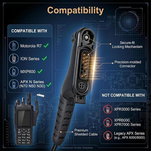 سماعة أذن راديو ثنائية الاتجاه على شكل G مع ميكروفون PTT لهاتف Motorola R7 ION MXP600 in Kuwait