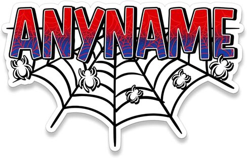 Custom Spider Name Sticker Personalized Text Spiders Web Nursery Decal Waterproof Vinyl Sticker for Laptop Water Bottle Phone Case Cars Decor Decal Stuff Gift Idea for Her Him in Kuwait