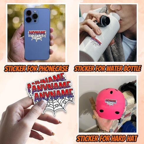 Custom Spider Name Sticker Personalized Text Spiders Web Nursery Decal Waterproof Vinyl Sticker for Laptop Water Bottle Phone Case Cars Decor Decal Stuff Gift Idea for Her Him in Kuwait