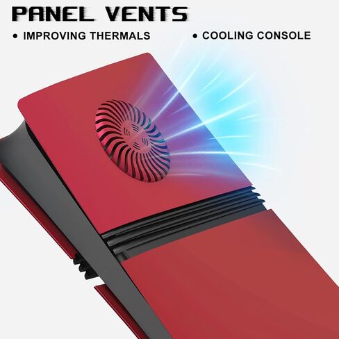 Cover Plates for PS5 Pro Digital Edition with Cooling Vent, PS5 Pro Faceplate ABS Hard Shockproof Anti-Scratch Dustproof Protective Plates, Replacement Side Shell Skin Case for PlayStation 5 Pro -Red in Saudi Arabia