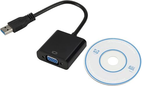 USB3.0 to VGA Adapter USB 3. to External Graphics Card Supports WIN7/8/10 HD Conversion(Black) in Saudi Arabia
