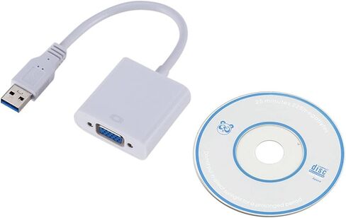 USB3.0 to VGA Adapter USB 3. to External Graphics Card Supports WIN7/8/10 HD Conversion(White) in Saudi Arabia