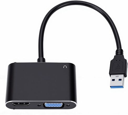 Fabater USB to VGA Adapter, VGA to USB 3.0 Monitor Converter, 1080P 60HZ External Video Card Multi Monitor, Desktop, Laptop, HDTV, Compatible with Wins 7 8 8.1 10 and OS X in Saudi Arabia