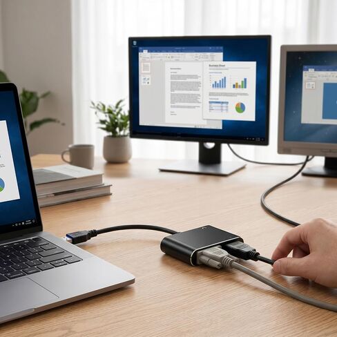Fabater USB to VGA Adapter, VGA to USB 3.0 Monitor Converter, 1080P 60HZ External Video Card Multi Monitor, Desktop, Laptop, HDTV, Compatible with Wins 7 8 8.1 10 and OS X in Saudi Arabia